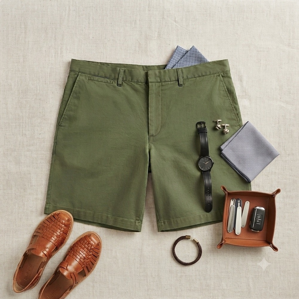 Polo Ralph Lauren Performance Shorts Mens 44T Green Stretch Golf Chino Classic